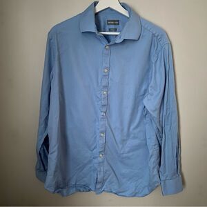 Michael Kors Shirt Dress Button Down Blue Collared Business Casual Cotton
